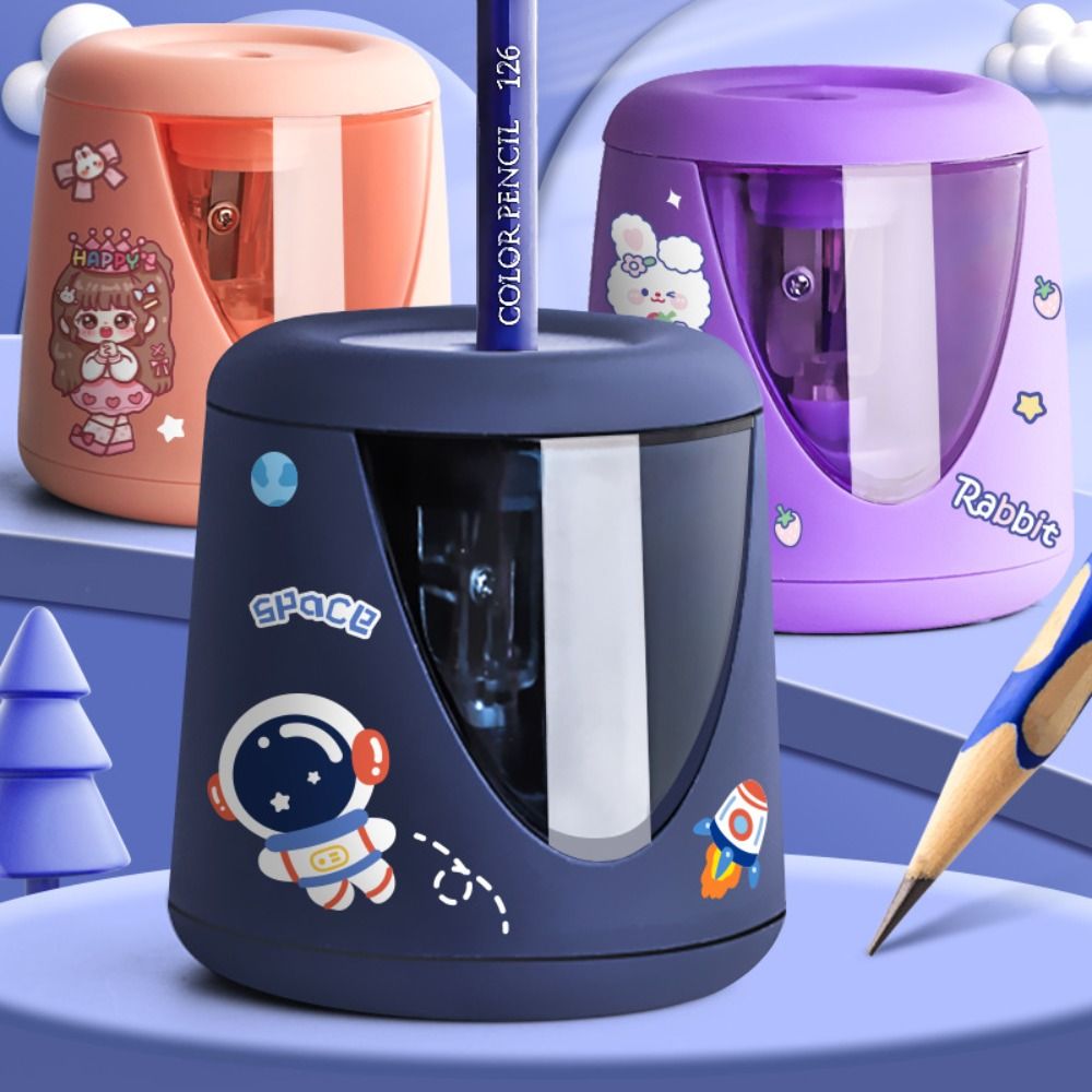 Electric Pencil Sharpener Usb - لوازم مكتبية ومدرسية مع ملصقات زخرفية،