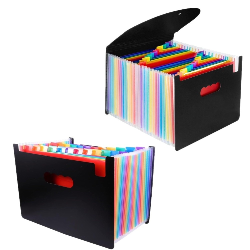Expandable Accordion File Folder 13 Pockets - صندوق ملفات متعدد الاستخدامات بـ 13/25