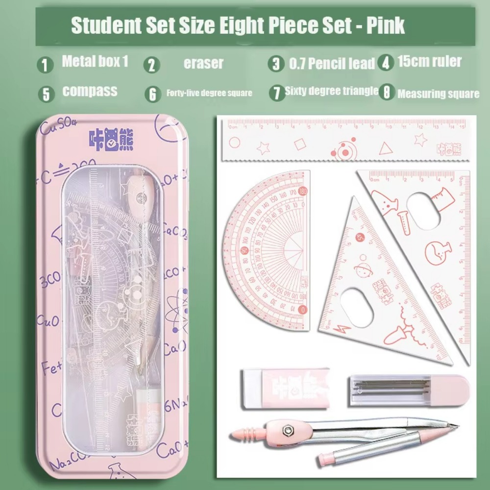 Math Geometry Set With Compass - طقم أدوات هندسية متعددة الوظائف 8