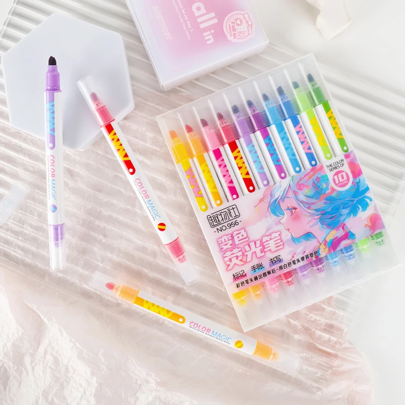 10 قطعة مزدوجة نهاية ماجيك الل - مراجعة Pastel Highlighter Set Double Ended وسعره