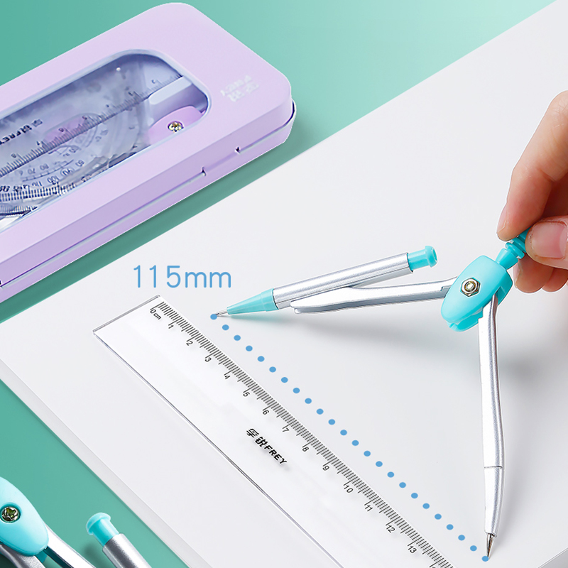 مجموعة بوصلة من الفولاذ المقاو - مراجعة Math Geometry Set With Compass وسعره