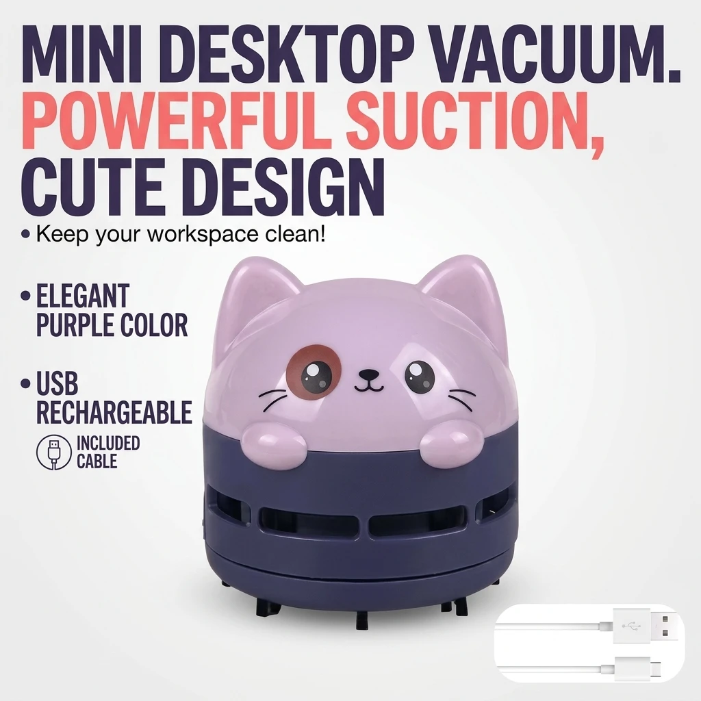 مكنسة كهربائية صغيرة لسطح المك - مراجعة Mini Desktop Vacuum Cleaner For Eraser Dust وسعره