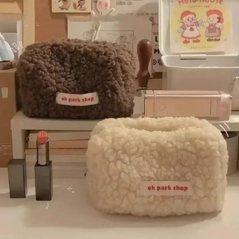 حقيبة تخزين من القطيفة بتصميم  - مراجعة Aesthetic Large Pencil Case Pouch وسعره