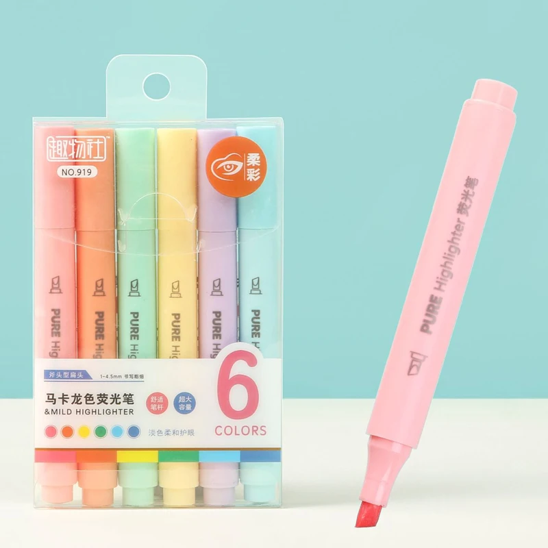 مجموعة من 6 أقلام تظليل بألوان - مراجعة Pastel Highlighter Set Double Ended وسعره