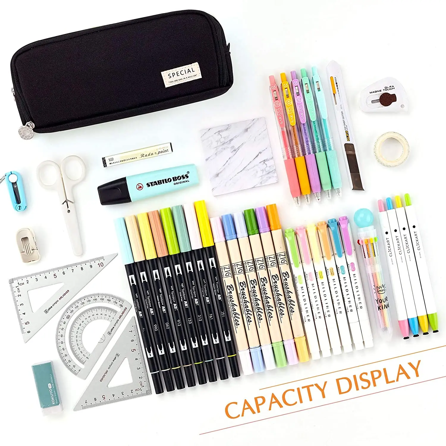مقلمة ذات سعة كبيرة حقيبة أقلا - مراجعة Aesthetic Large Pencil Case Pouch وسعره